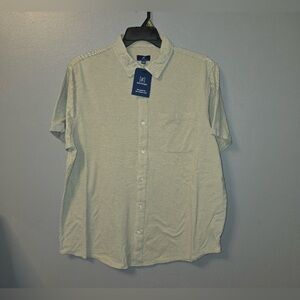 George Mens XL Knit Button Down Short Sleeve Shirt New with Tags